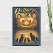 Vintager Halloween-Kürbis für Kinder Feiertagskarte (Vorderseite)