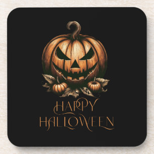 Vintager Halloween-Kürbis Getränkeuntersetzer
