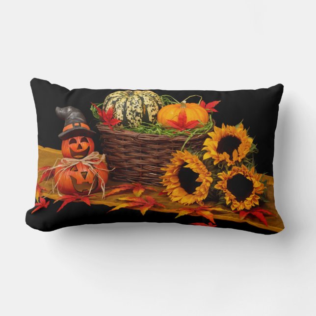 Vintager Halloween-Kürbis Herbst Lendenkissen (Vorderseite)
