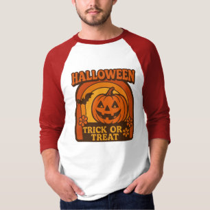 Vintager Halloween-Kürbis im Stil der 70er Jahre T-Shirt