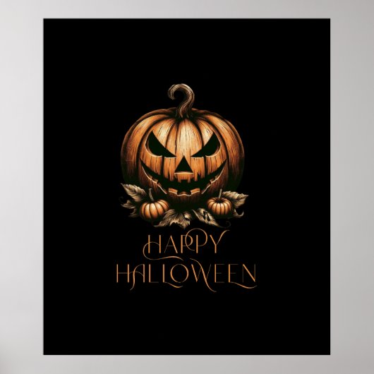 Vintager Halloween-Kürbis Poster (Vorne)