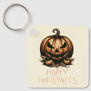 Vintager Halloween-Kürbis Schlüsselanhänger
