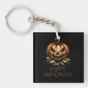Vintager Halloween-Kürbis Schlüsselanhänger
