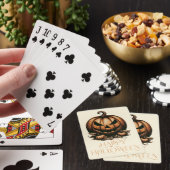 Vintager Halloween-Kürbis Spielkarten (In Situ)