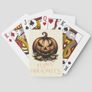 Vintager Halloween-Kürbis Spielkarten