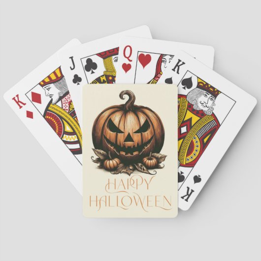Vintager Halloween-Kürbis Spielkarten (Rückseite)