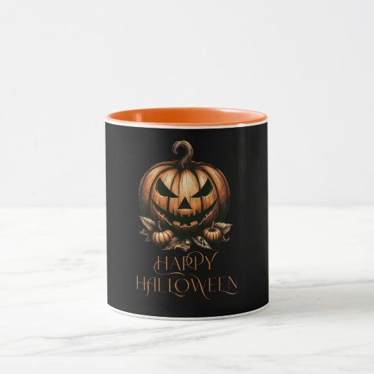 Vintager Halloween-Kürbis Tasse (Zentrum)