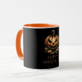 Vintager Halloween-Kürbis Tasse (Vorderseite Links)
