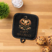 Vintager Halloween-Kürbis Topflappen (Oben Unten)