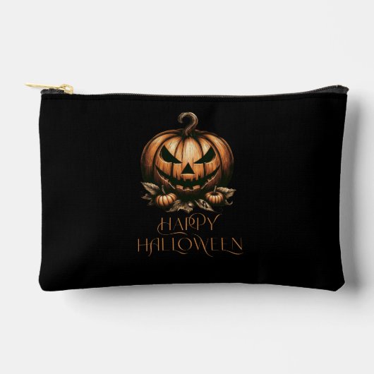 Vintager Halloween-Kürbis Zubehörtasche (Vorderseite)