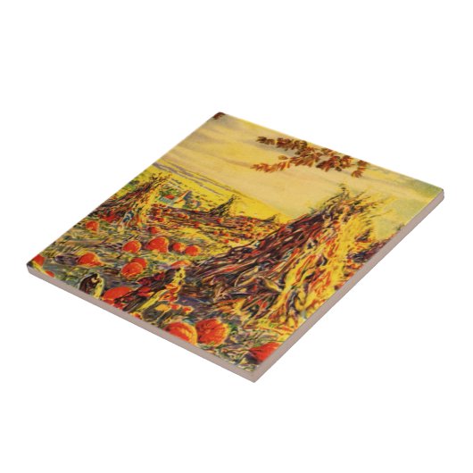 Vintager Halloween-Kürbispflaster mit Hystacks Fliese (Seite)