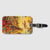 Vintager Halloween-Kürbispflaster mit Hystacks Gepäckanhänger (Vorderseite (Horizontal))