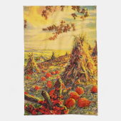 Vintager Halloween-Kürbispflaster mit Hystacks Handtuch (Vertikal)