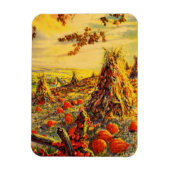 Vintager Halloween-Kürbispflaster mit Hystacks Magnet (Vertikal)