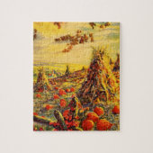 Vintager Halloween-Kürbispflaster mit Hystacks Puzzle (Vertikal)