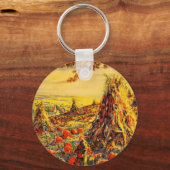 Vintager Halloween-Kürbispflaster mit Hystacks Schlüsselanhänger (Vorderseite)