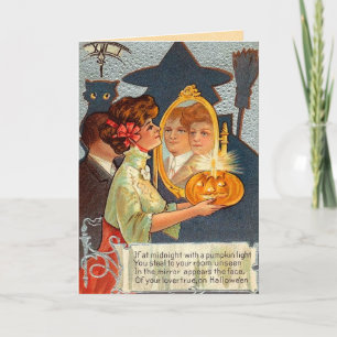 Vintager Halloween Magic Mirror Karte