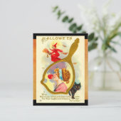 Vintager Halloween Magic Mirror Postkarte (Stehend Vorderseite)