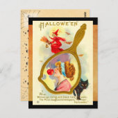 Vintager Halloween Magic Mirror Postkarte (Vorne/Hinten)