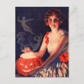 Vintager Halloween Magic Pumpkin Postkarte (Vorderseite)