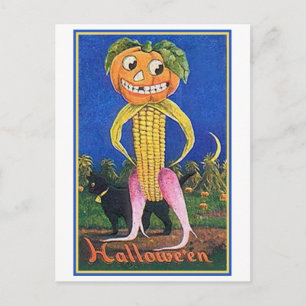 Vintager Halloween Maiskammkopf Postkarte