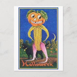 Vintager Halloween Maiskammkopf Postkarte