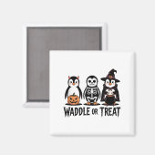 Vintager Halloween-Pinguin-Trick oder Waddle-Spook Magnet (Vorderseite/Rückseite)