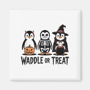 Vintager Halloween Pinguin Trick oder Waddle Spook Magnet