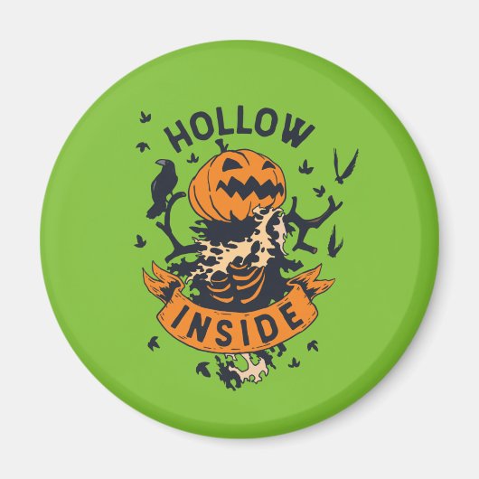 Vintager Halloween Pumpkin Graphic Hollow Inside Magnet (Vorne)