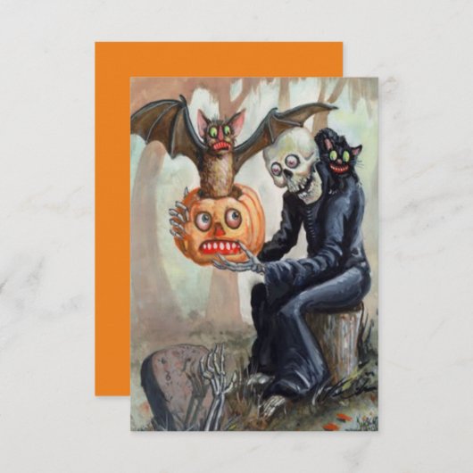 Vintager Halloween Pumpkin Graveyard Spooky Fun (Vorne/Hinten)