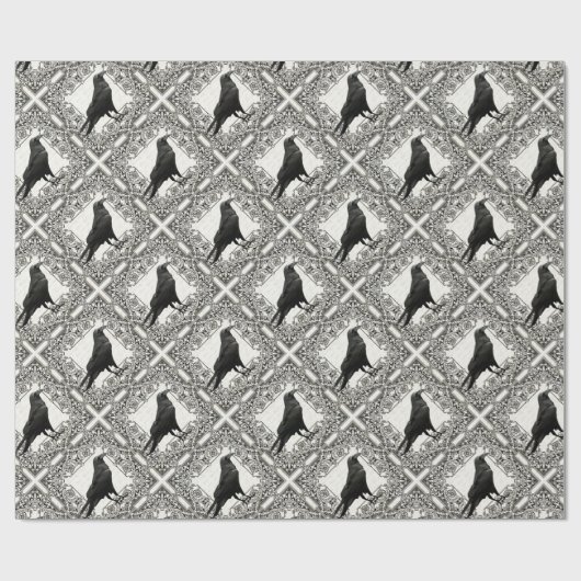 Vintager Halloween-Rabe Geschenkpapier (Flach)