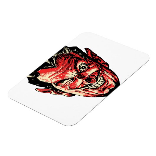 Vintager Halloween Red Devil Head Magnet (Linke Seite)