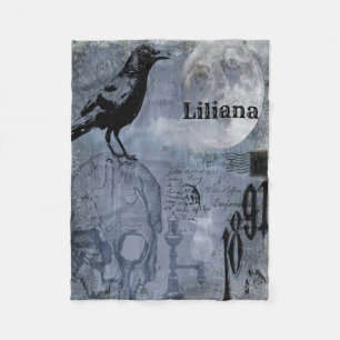 Vintager Halloween-Schädel und -Klaue anpassen Fleecedecke