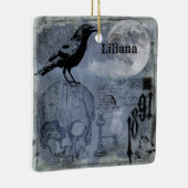 Vintager Halloween-Schädel und -Klaue anpassen Keramikornament (Rechts)