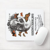 Vintager Halloween-Schädel und Schmetterlinge Mousepad (Mit Mouse)