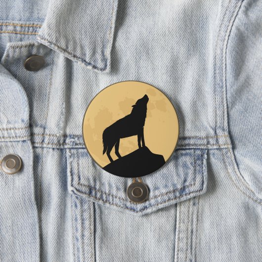 Vintager Halloween-Silhouette-Entwurf Button (Beispiel)