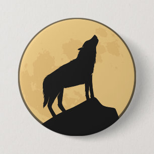 Vintager Halloween-Silhouette-Entwurf Button