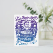 Vintager Halloween Spook Show Temple of Mystery Postkarte (Stehend Vorderseite)