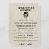 Vintager Halloween Spooktacular Signature Cocktail Menükarte (Vorne/Hinten)