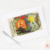 Vintager Halloween-Sticker | Hexenkatze Rechteckiger Aufkleber (Umschlag)