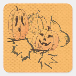 Vintager Halloween-Sticker Quadratischer Aufkleber
