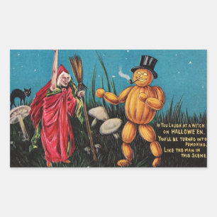 Vintager Halloween-Sticker Rechteckiger Aufkleber
