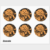 Vintager Halloween-Sticker Runder Aufkleber (Blatt)