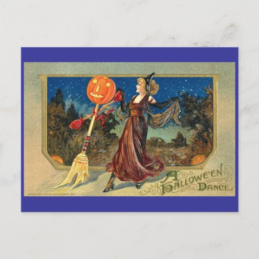 Vintager Halloween-Tanz Postkarte (Vorderseite)