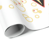 Vintager Halloween-Teufel-Kopf Nr. 2 Geschenkpapier (Rolleneckpunkt)