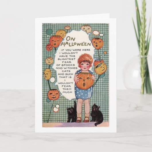 Vintager Halloween-Wunsch waren Sie hier, Karte (Vorderseite)