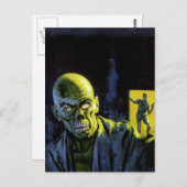 Vintager Halloween Zombie Monster Horror Postkarte (Vorne/Hinten)