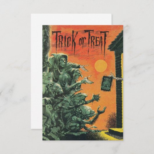 Vintager Halloween-Zombie-Trick oder -Behandlung (Vorne/Hinten)