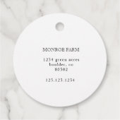 Vintager Haltungsbetrieb mit Datumsverpackung Geschenkanhänger (Rückseite)