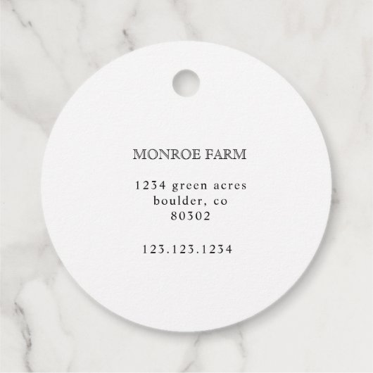 Vintager Haltungsbetrieb mit Datumsverpackung Geschenkanhänger (Rückseite)